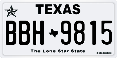 TX license plate BBH9815