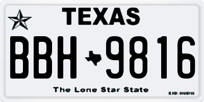 TX license plate BBH9816