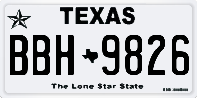 TX license plate BBH9826