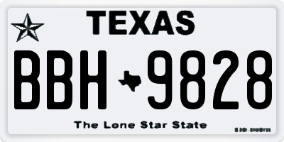 TX license plate BBH9828