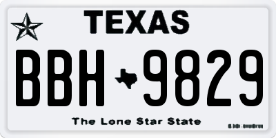 TX license plate BBH9829