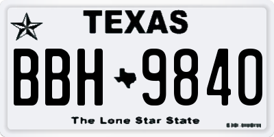 TX license plate BBH9840