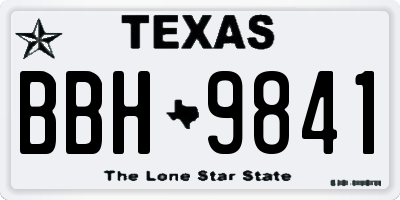 TX license plate BBH9841