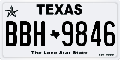 TX license plate BBH9846