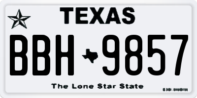 TX license plate BBH9857
