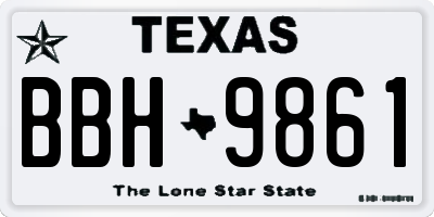 TX license plate BBH9861