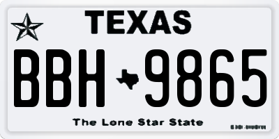 TX license plate BBH9865