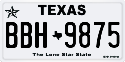 TX license plate BBH9875