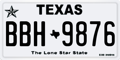 TX license plate BBH9876