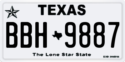 TX license plate BBH9887