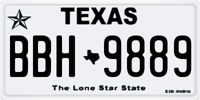 TX license plate BBH9889
