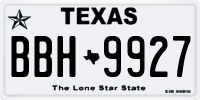 TX license plate BBH9927
