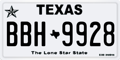 TX license plate BBH9928
