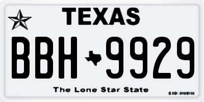 TX license plate BBH9929