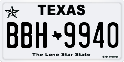 TX license plate BBH9940