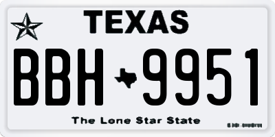 TX license plate BBH9951