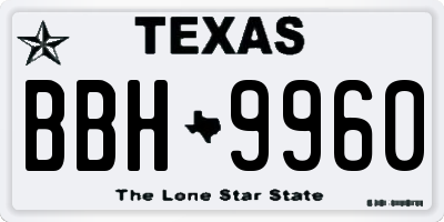 TX license plate BBH9960