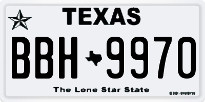TX license plate BBH9970