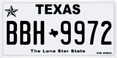 TX license plate BBH9972