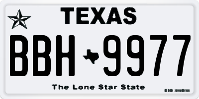 TX license plate BBH9977
