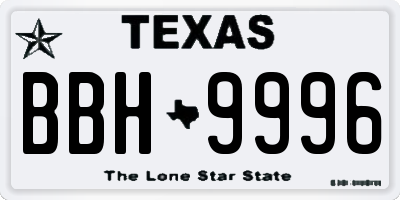 TX license plate BBH9996