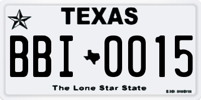TX license plate BBI0015