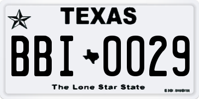 TX license plate BBI0029