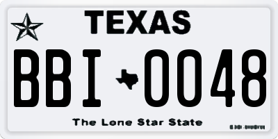 TX license plate BBI0048