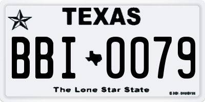 TX license plate BBI0079