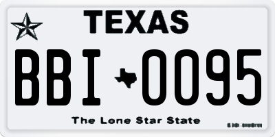 TX license plate BBI0095
