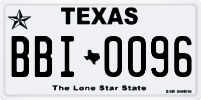 TX license plate BBI0096