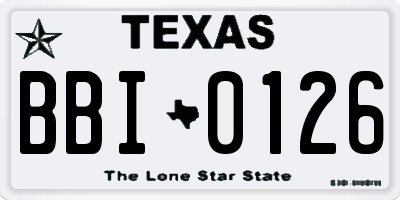TX license plate BBI0126