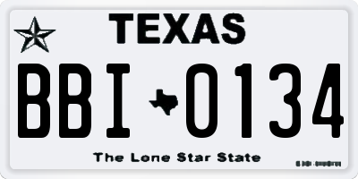 TX license plate BBI0134