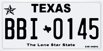TX license plate BBI0145