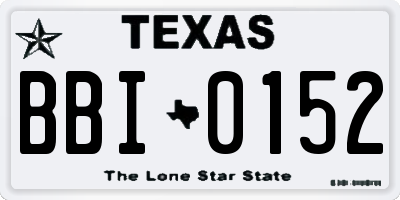 TX license plate BBI0152