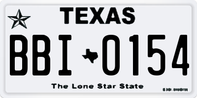TX license plate BBI0154