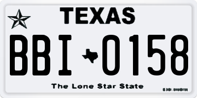 TX license plate BBI0158