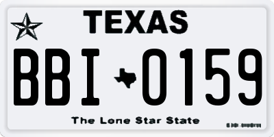 TX license plate BBI0159