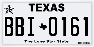 TX license plate BBI0161