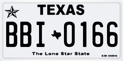 TX license plate BBI0166