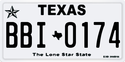 TX license plate BBI0174