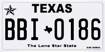 TX license plate BBI0186