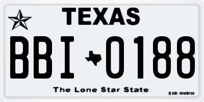 TX license plate BBI0188