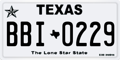 TX license plate BBI0229