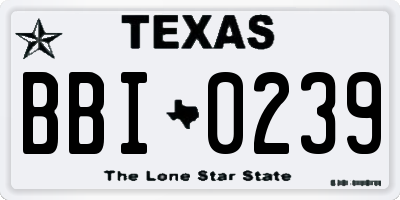 TX license plate BBI0239