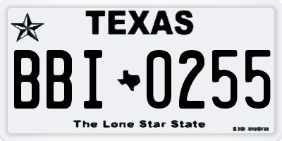 TX license plate BBI0255