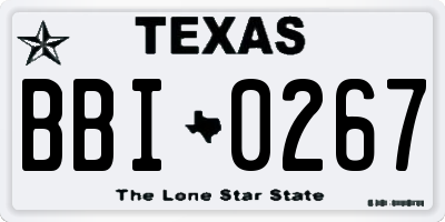 TX license plate BBI0267