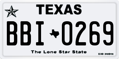 TX license plate BBI0269
