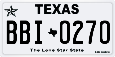 TX license plate BBI0270