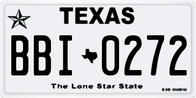 TX license plate BBI0272
